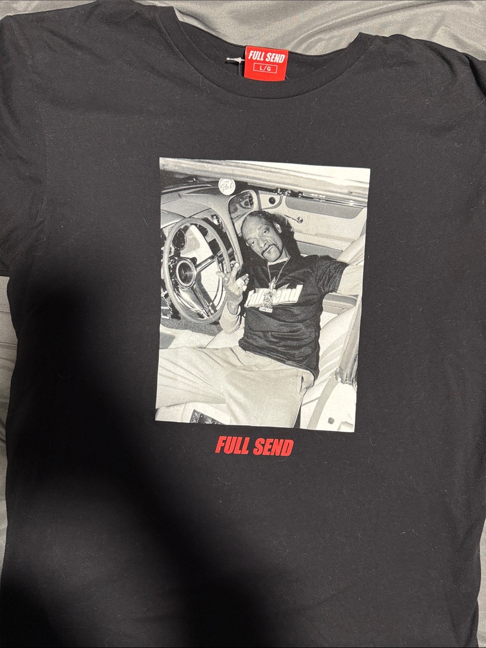 Full Send Men's Black Graphic Tee - 'Full Send' Logo Photo Print